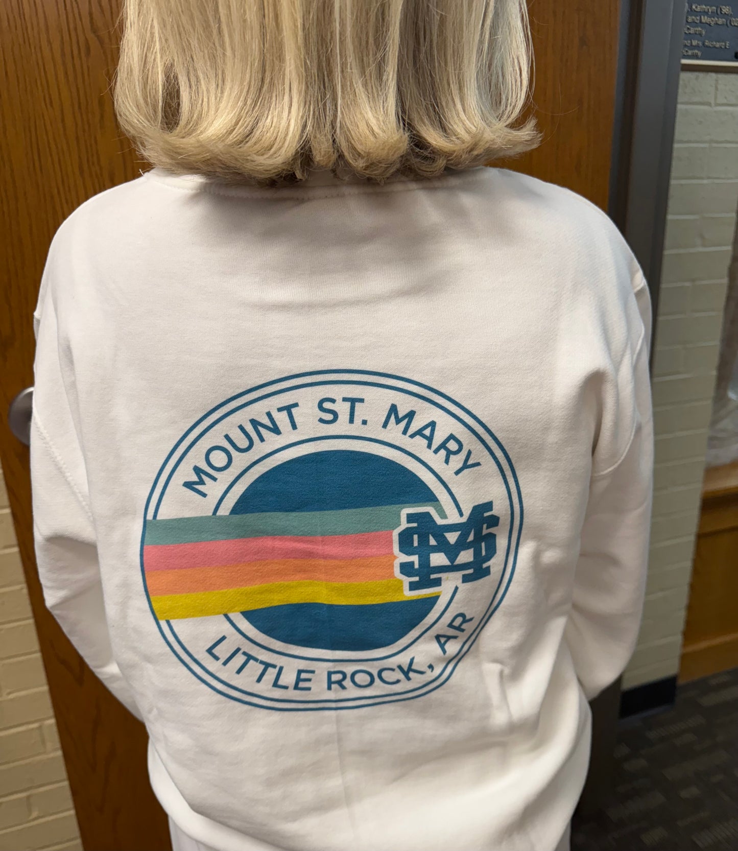 MSM Pastel Rainbow Crewneck in White