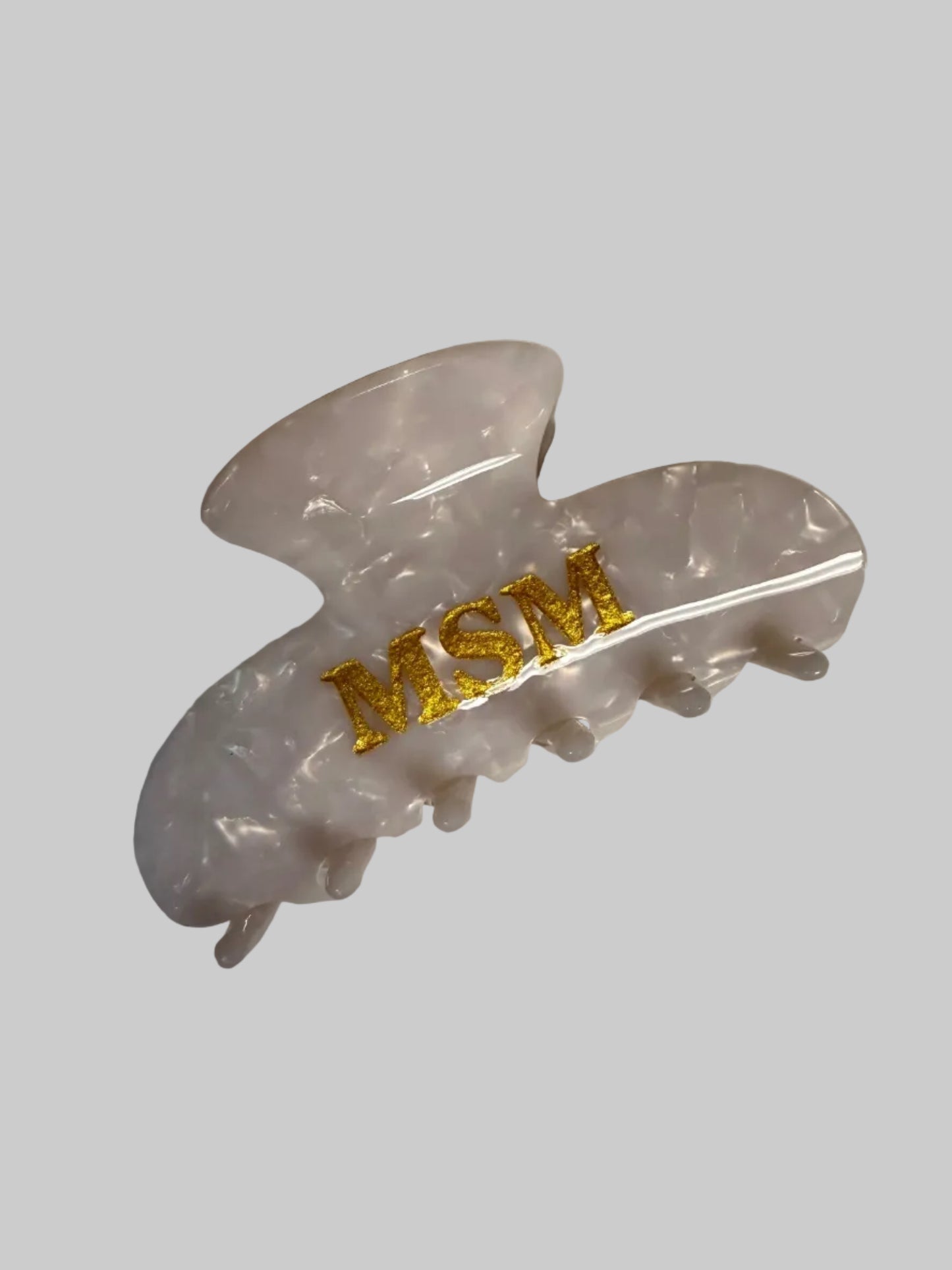 "MSM" Gold/White Claw Clips