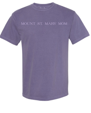 "Mount St. Mary Mom" Crewneck Tee in Violet