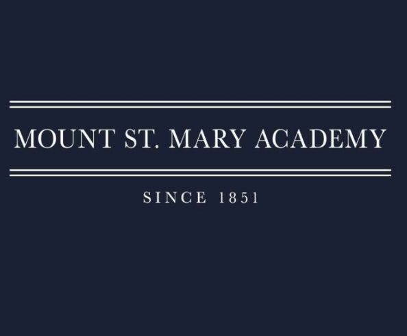 "Mount St. Mary Academy" Corded Sweatshirt in Navy