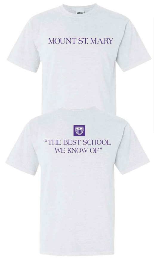 "Mount St. Mary" Tee in White/Purple