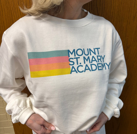 MSM Pastel Rainbow Crewneck in White
