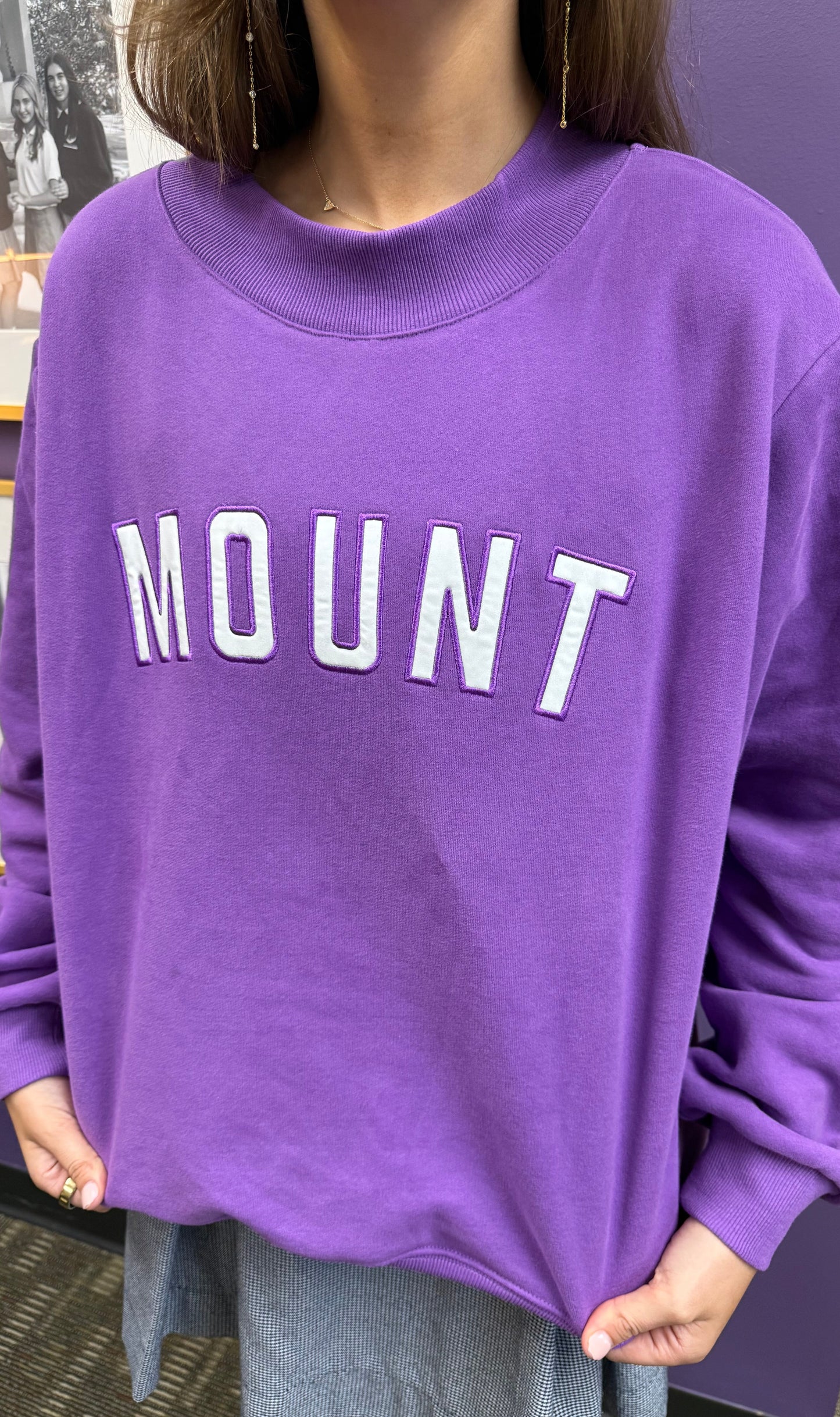 "MOUNT" Mockneck Sweatshirt in Purple