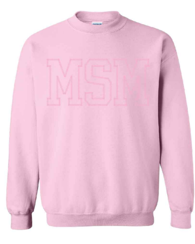 "MSM" Embroidered Sweatshirt in Rose