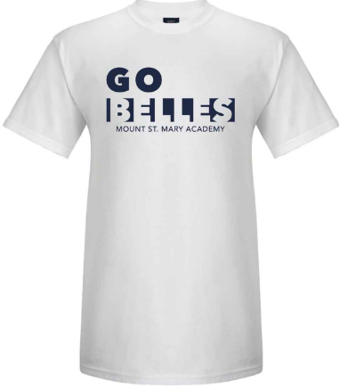 "Go Belles" Short-Sleeve Tee in White/Navy