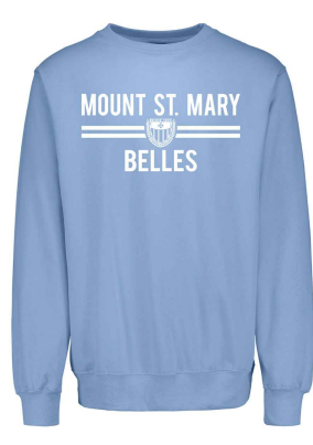 "Mount St. Mary Belles" Crewneck in Columbia Blue