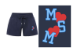 "MSM" Heart Sweatshort in Navy