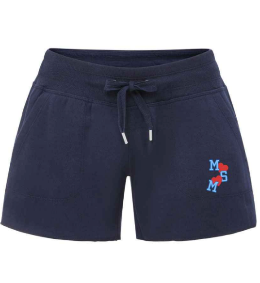 "MSM" Heart Sweatshort in Navy