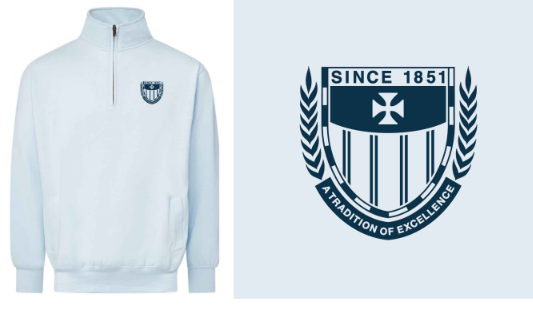 "MSM" Crest Quarter-Zip in Arctic Blue